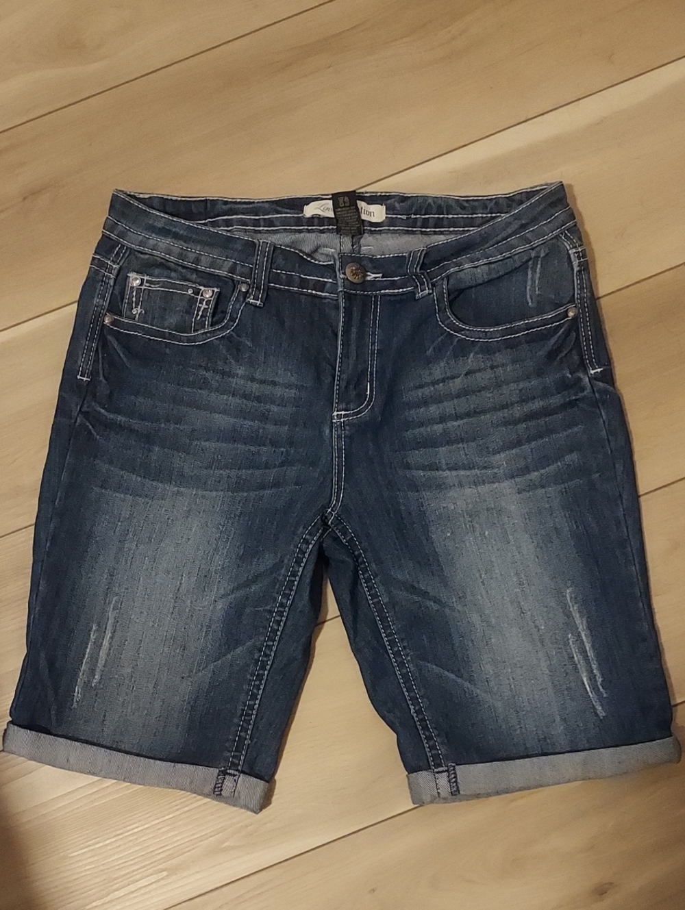 Love Nation Distressed Denim Bermuda Shorts